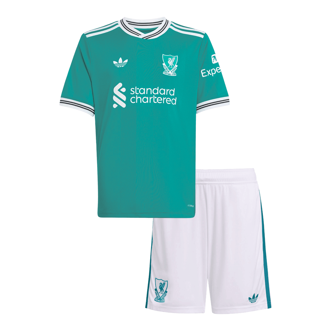 Liverpool Third Maillot Kit 2025/26 Enfant Vert