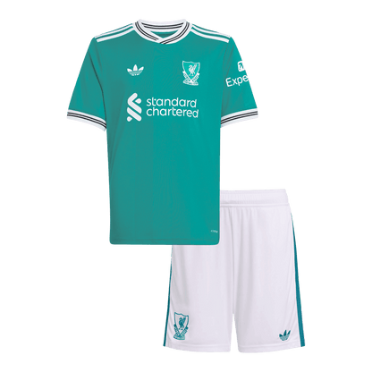 Liverpool Third Maillot Kit 2025/26 Enfant Vert