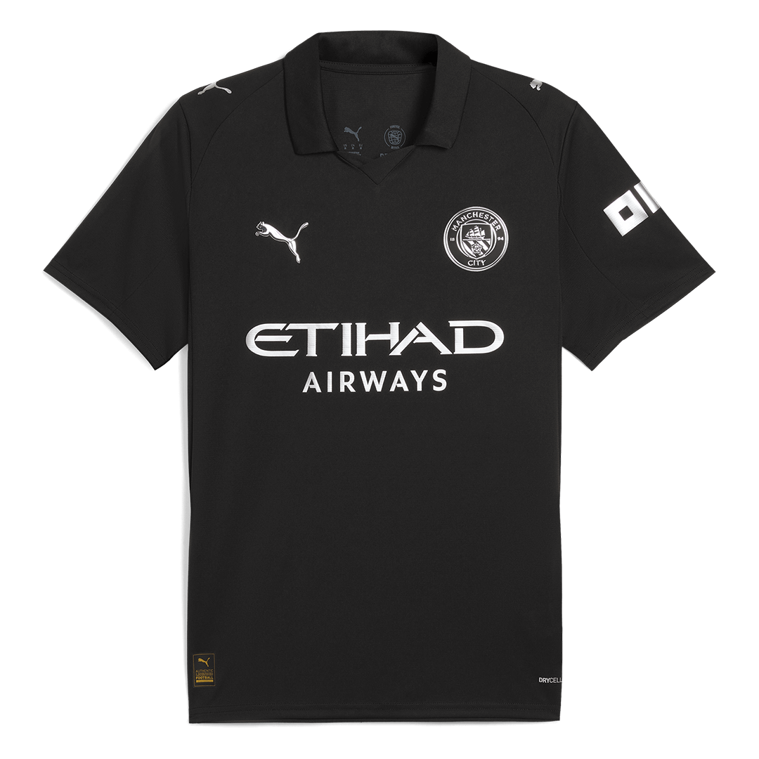 Manchester City Extérieur Maillot 2025/26 Noir