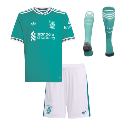 Liverpool Third Maillot Kit 2025/26 Enfant Vert