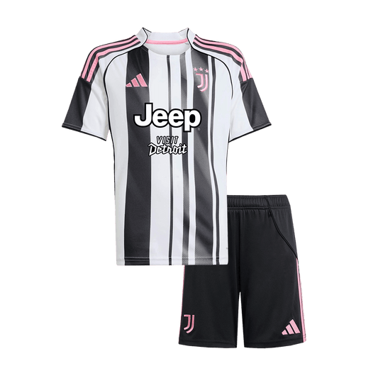 Juventus Domicile Maillot Kit 2025/26 Enfant Noir&Blanc