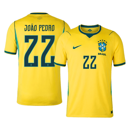 JOÃO PEDRO #22 Brésil Domicile Maillot 2026 Jaune