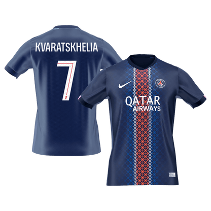 KVARATSKHELIA #7 Les Parisiens Domicile Maillot 2025/26 Bleu marine - Super