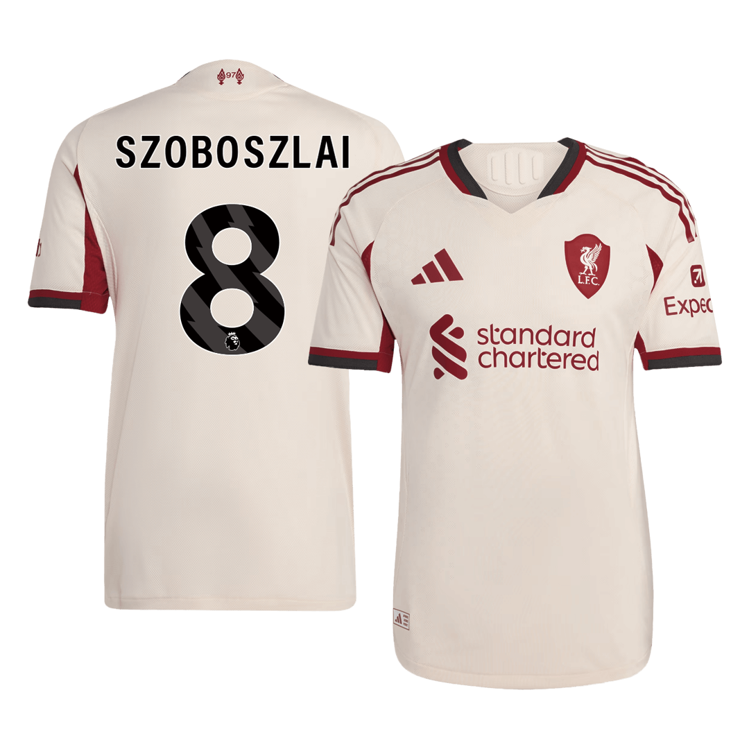 SZOBOSZLAI #8 Liverpool Extérieur Maillot 2025/26 Blanc Joueur