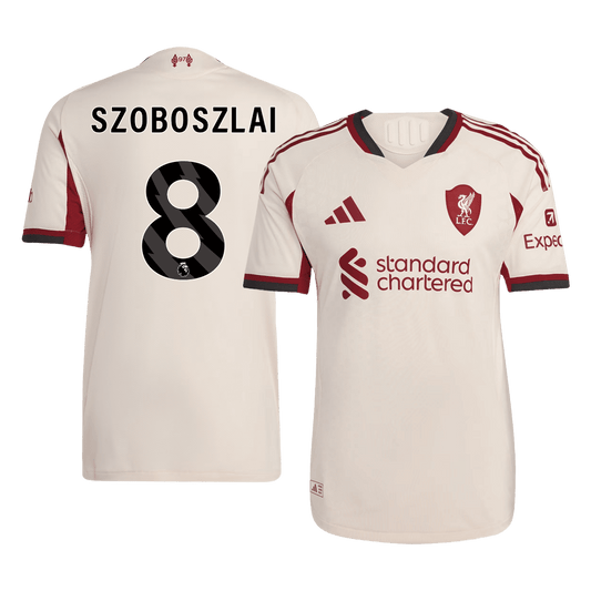 SZOBOSZLAI #8 Liverpool Extérieur Maillot 2025/26 Blanc Joueur