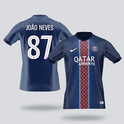 JOÃO NEVES #87 Les Parisiens Domicile Maillot 2025/26 Bleu marine - Super