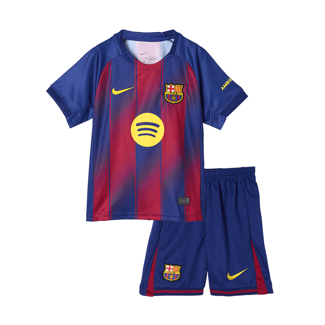 Kids Barcelone Domicile Maillot Kit 2025/26 Rouge&Bleu - Super
