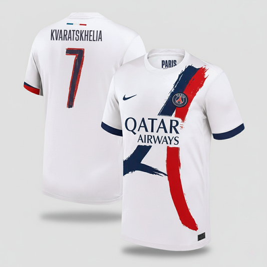 KVARATSKHELIA #7 Les Parisiens Extérieur Maillot 2024/25 Blanc