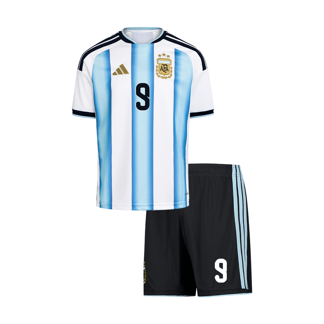 J.ÁLVAREZ #9 Argentine Domicile Maillot Kit 2026 Enfant Blue&White - Super