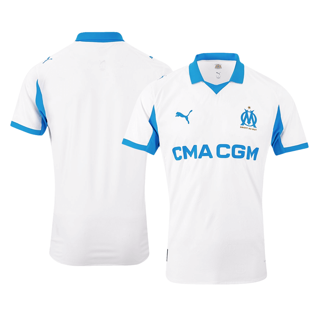 Olympique de Marseille Domicile Maillot 2025/26 Blanc Joueur Grande Taille