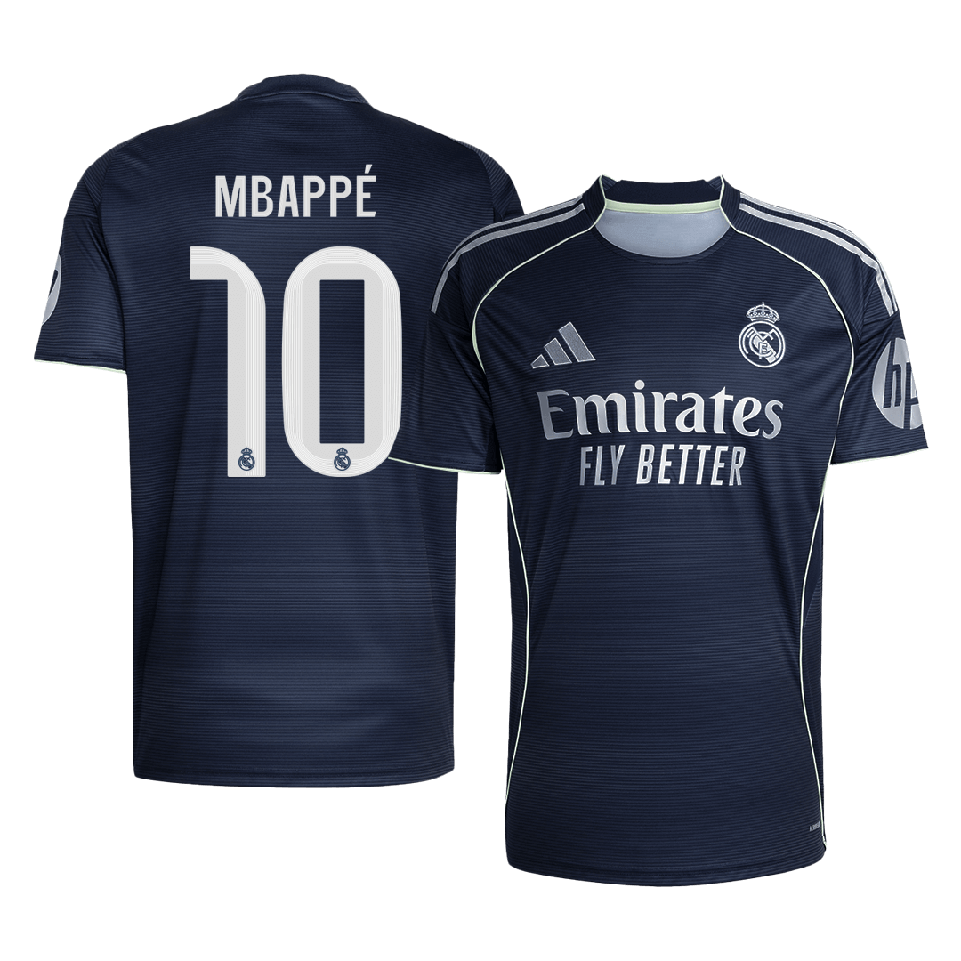 MBAPPÉ #10 Real Madrid Extérieur Maillot 2025/26 Bleu marine - Super