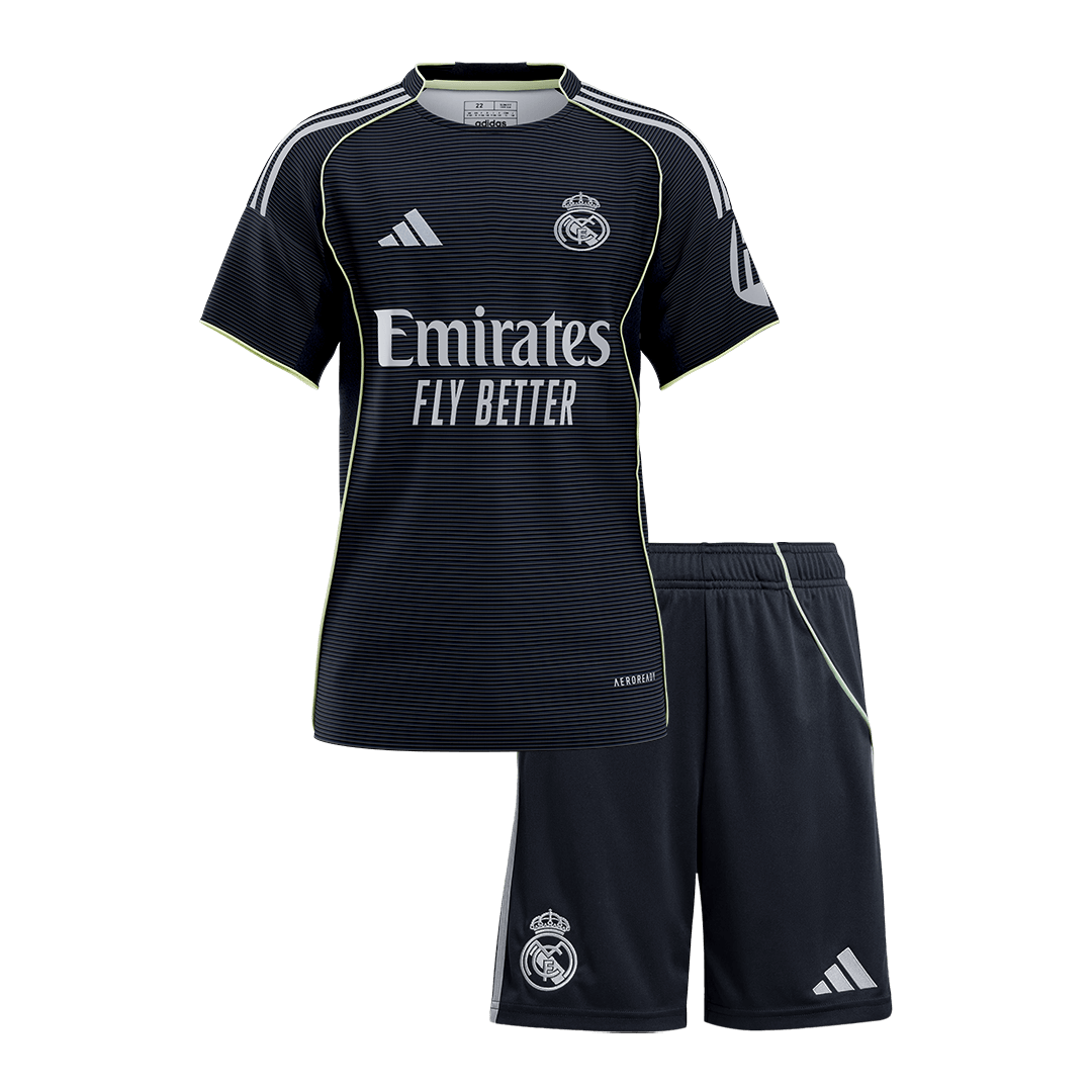 Kids Real Madrid Extérieur Maillot Kit 2025/26 Bleu marine - Super