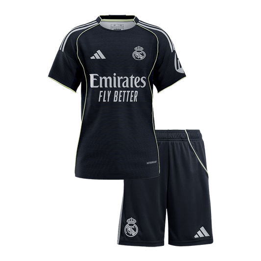 Kids Real Madrid Extérieur Maillot Kit 2025/26 Bleu marine - Super