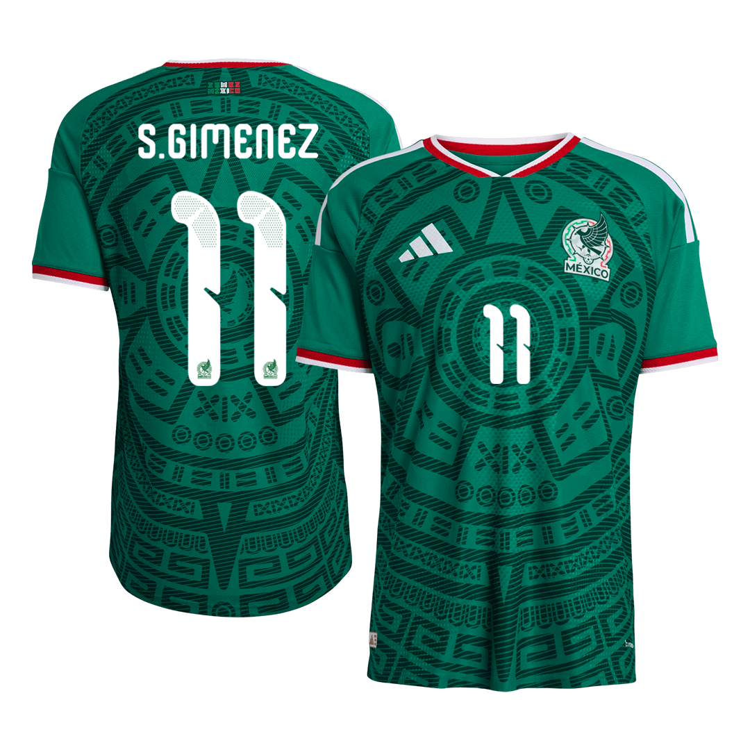 S.GIMENEZ #11 Mexique Domicile Maillot 2026 Vert Joueur