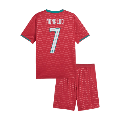 RONALDO #7 Portugal Domicile Maillot Kit 2026 Enfant Rouge - Super