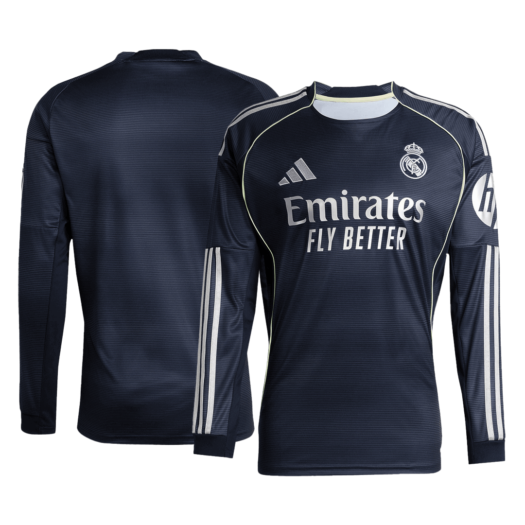 Real Madrid Extérieur Maillot Manches Longues 2025/26 Bleu marine