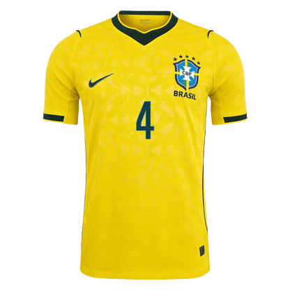 MARQUINHOS #4 Brésil Domicile Maillot 2026 Jaune Joueur
