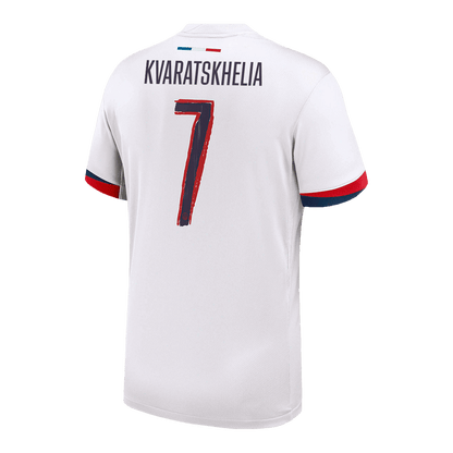 KVARATSKHELIA #7 Les Parisiens Extérieur Maillot 2024/25 Blanc - UCL
