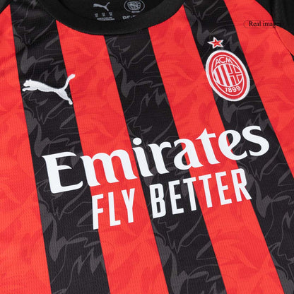 AC Milan Domicile Maillot Kit 2025/26 Enfant Rouge&Noir