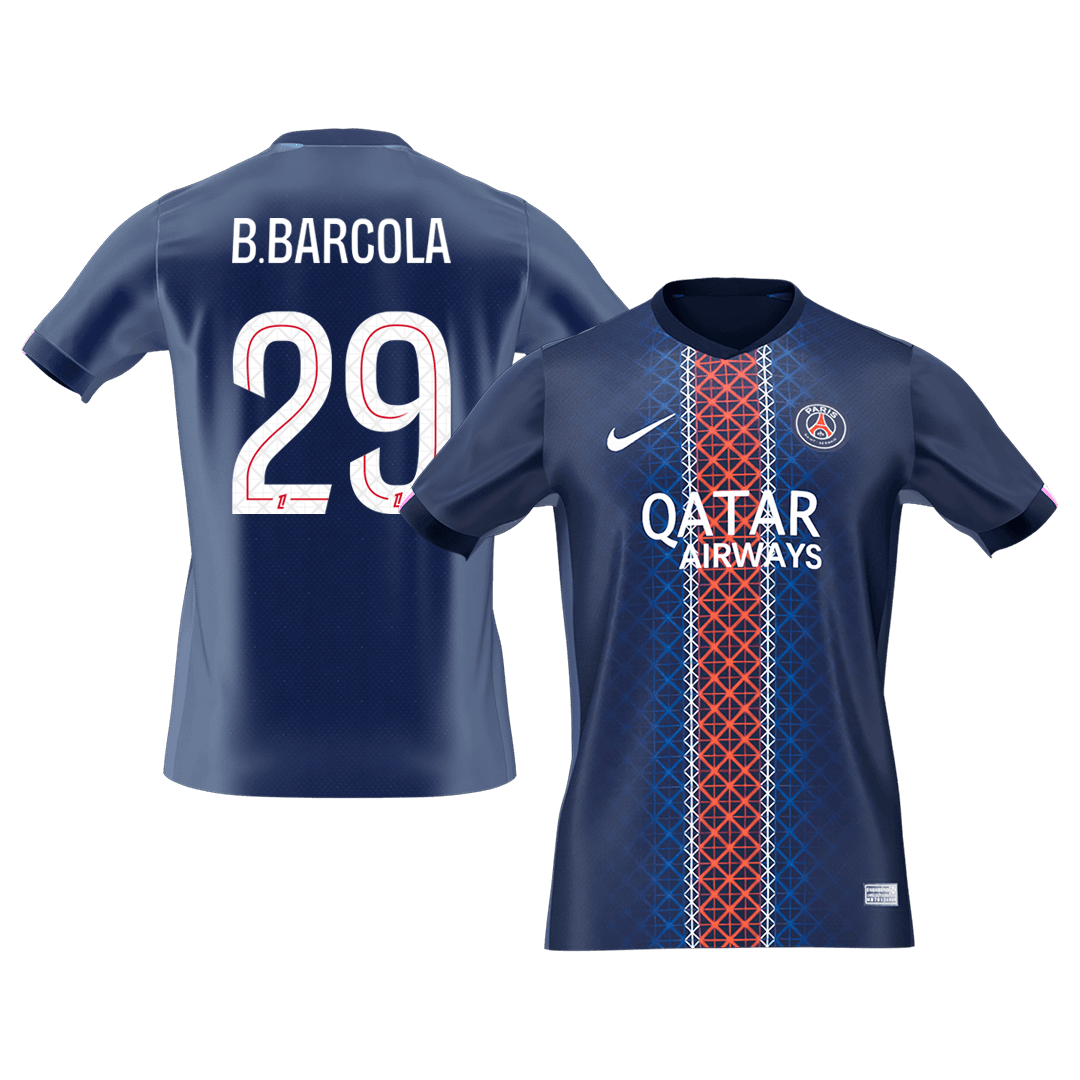 B.BARCOLA #29 Les Parisiens Domicile Maillot 2025/26 Bleu marine - Super