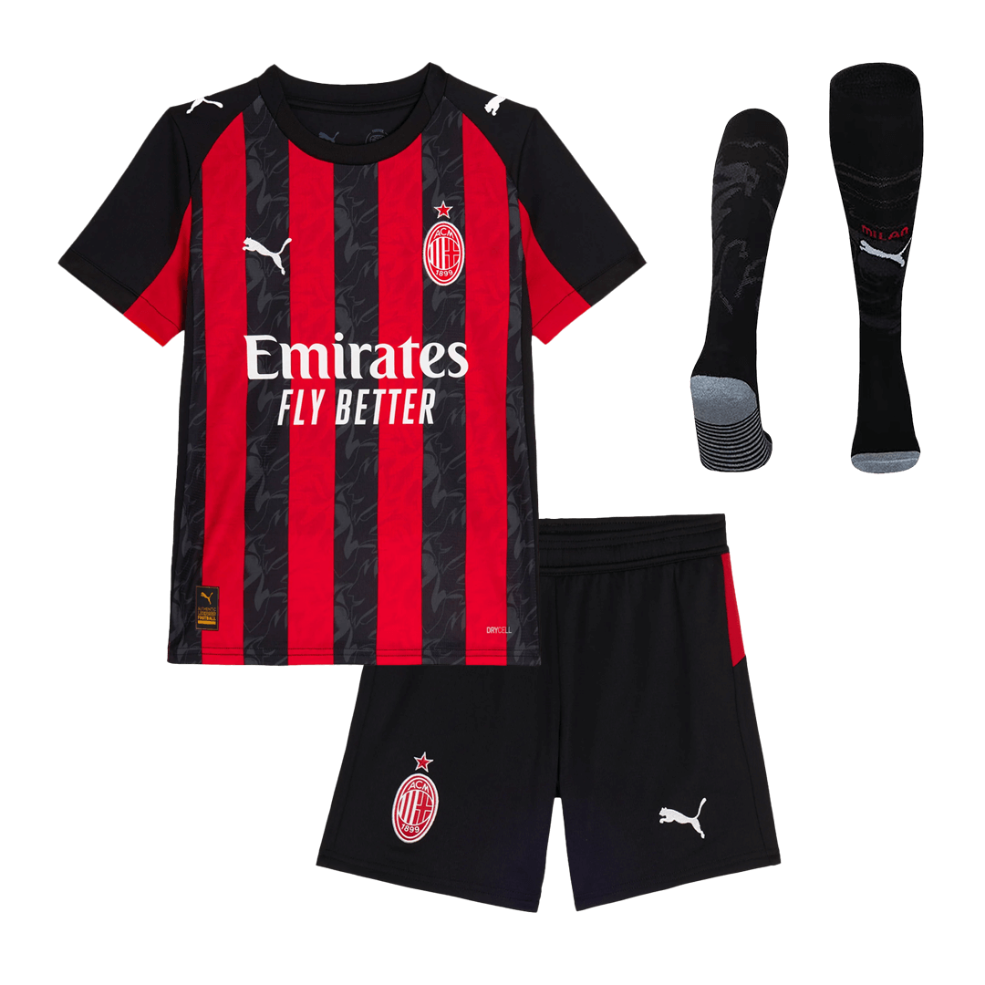 AC Milan Domicile Maillot Kit 2025/26 Enfant Rouge&Noir