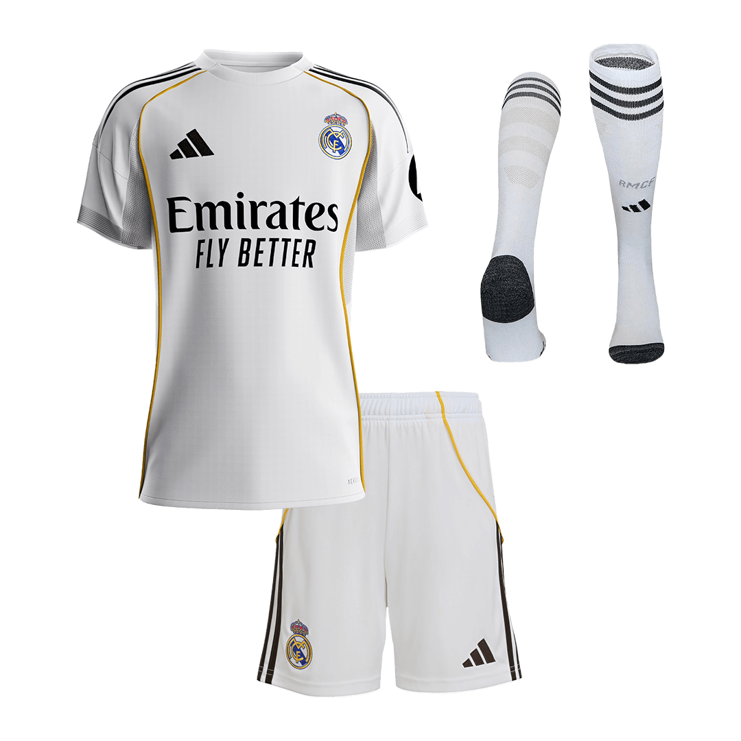 Kids Real Madrid Domicile Maillot Kit 2025/26 Blanc - Super