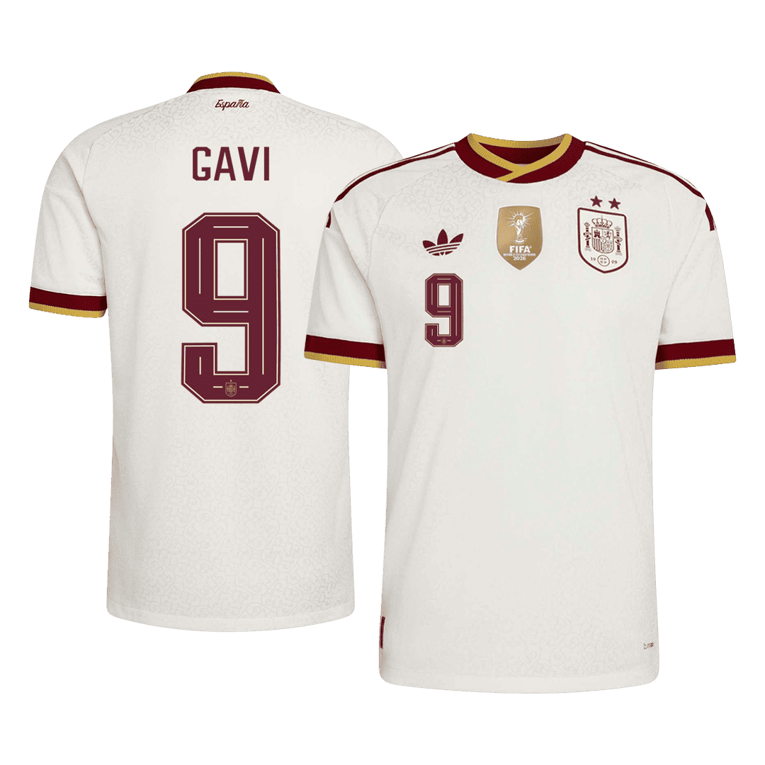 GAVI #9 Espagne Extérieur Maillot 2026 Blanc Joueur