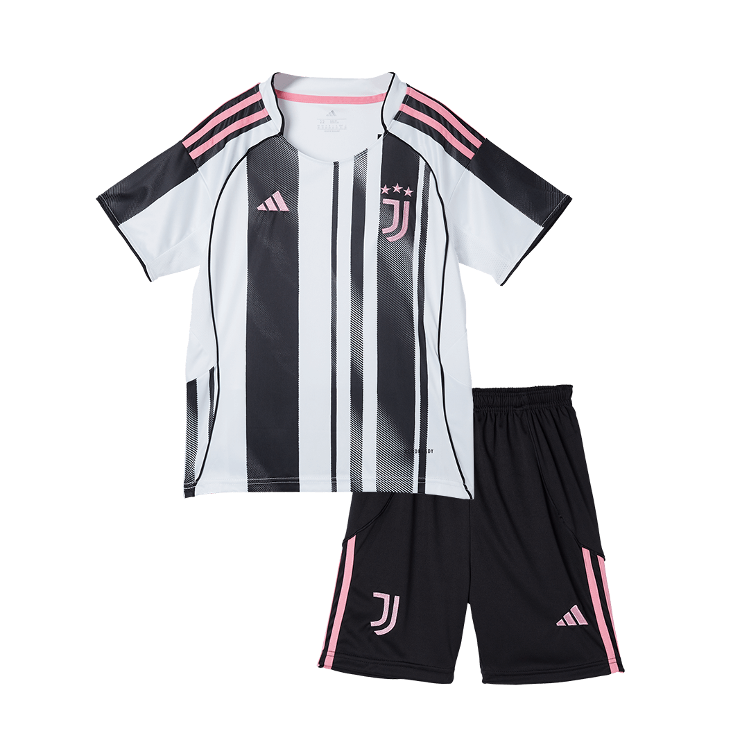 Juventus Domicile Maillot Kit 2025/26 Enfant Noir&Blanc
