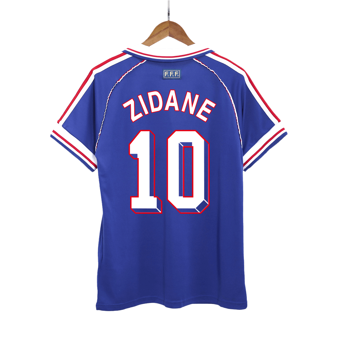 Retro ZIDANE #10 France Domicile Maillot 1998 Bleu