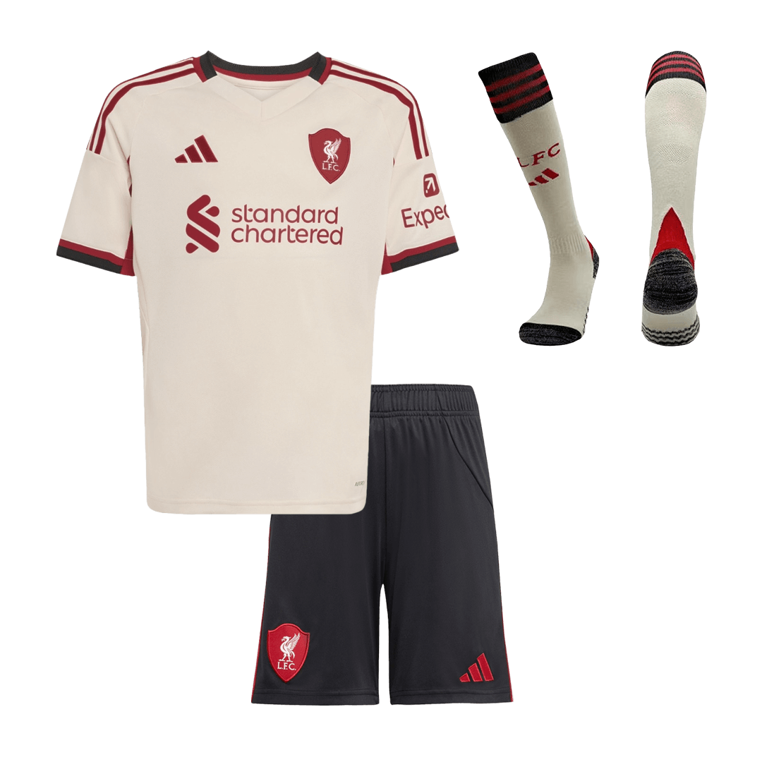 Liverpool Extérieur Maillot Kit 2025/26 Enfant Blanc