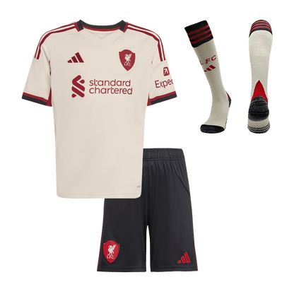 Liverpool Extérieur Maillot Kit 2025/26 Enfant Blanc