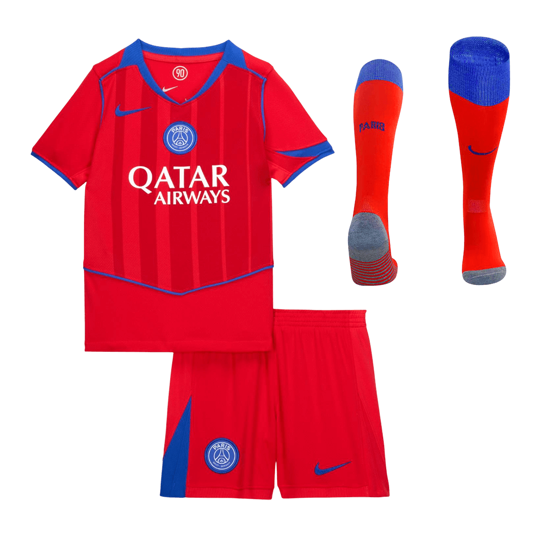Les Parisiens Third Maillot Kit 2025/26 Enfant Rouge