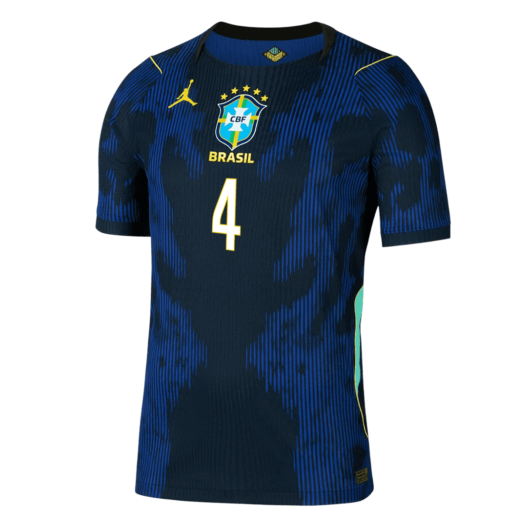 MARQUINHOS #4 Brésil Extérieur Maillot 2026 Bleu marine Joueur