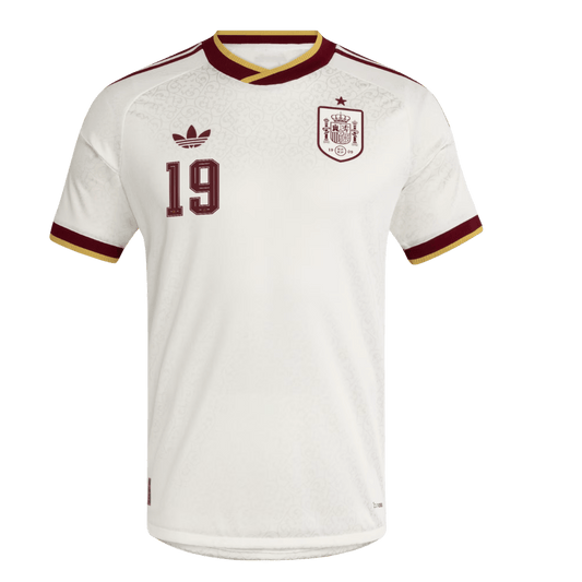 LAMINE YAMAL #19 Espagne Extérieur Maillot 2026 Blanc Joueur