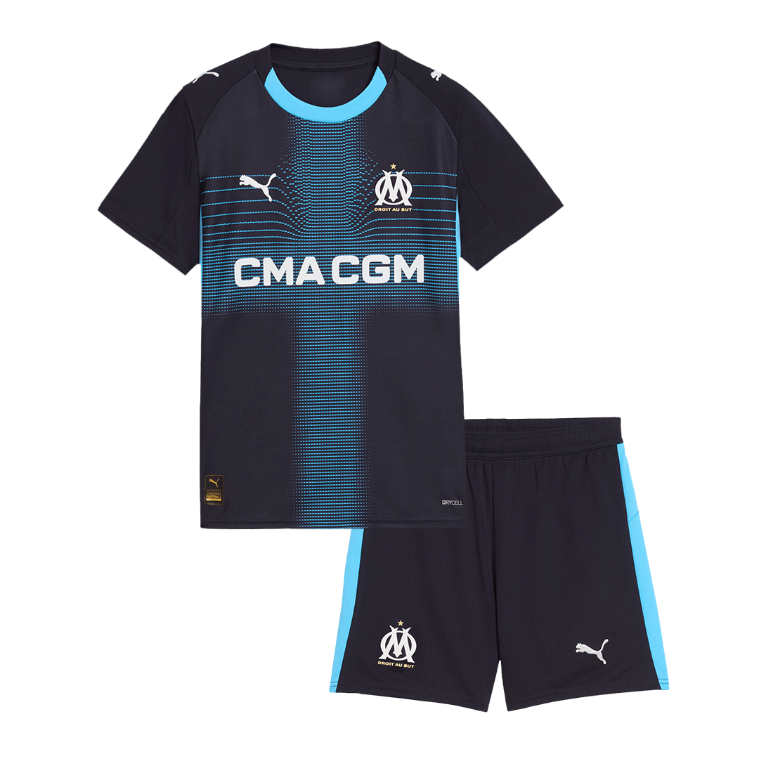 Olympique de Marseille Extérieur Maillot Kit 2025/26 Enfant Bleu marine