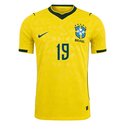 ENDRICK #19 Brésil Domicile Maillot 2026 Jaune Joueur