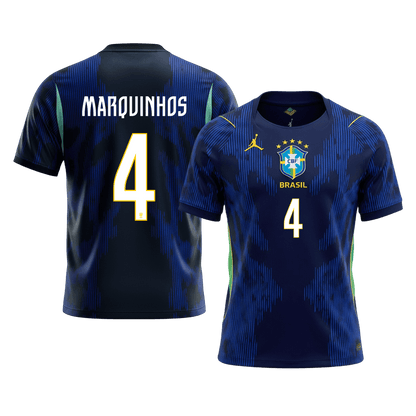 MARQUINHOS #4 Brésil Extérieur Maillot 2026 Bleu marine