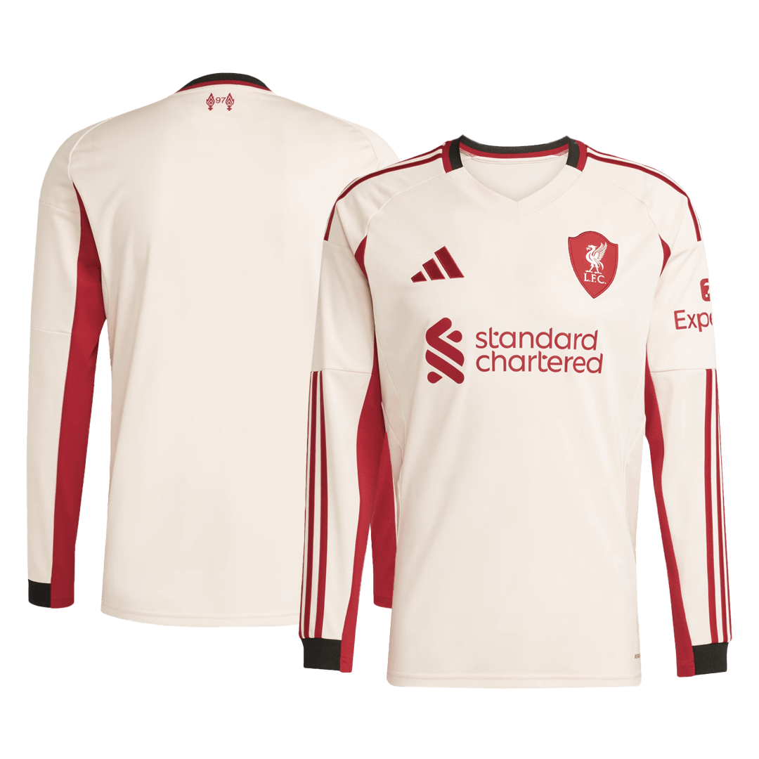 Liverpool Extérieur Maillot Manches Longues 2025/26 Blanc