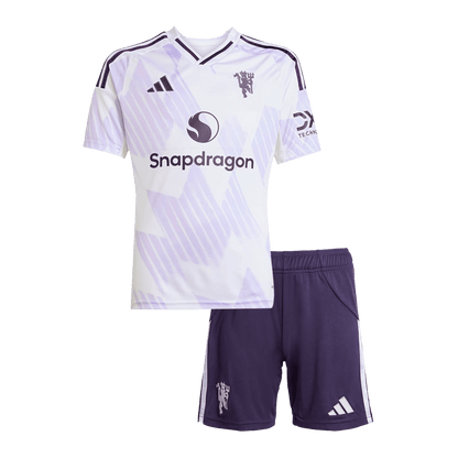 Manchester United Extérieur Maillot Kit 2025/26 Enfant Blanc