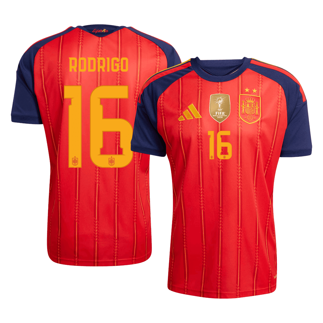 RODRIGO #16 Espagne Domicile Maillot 2026 Rouge Joueur