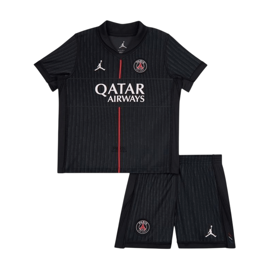 Les Parisiens Fourth Away Maillot Kit 2025/26 Enfant Noir