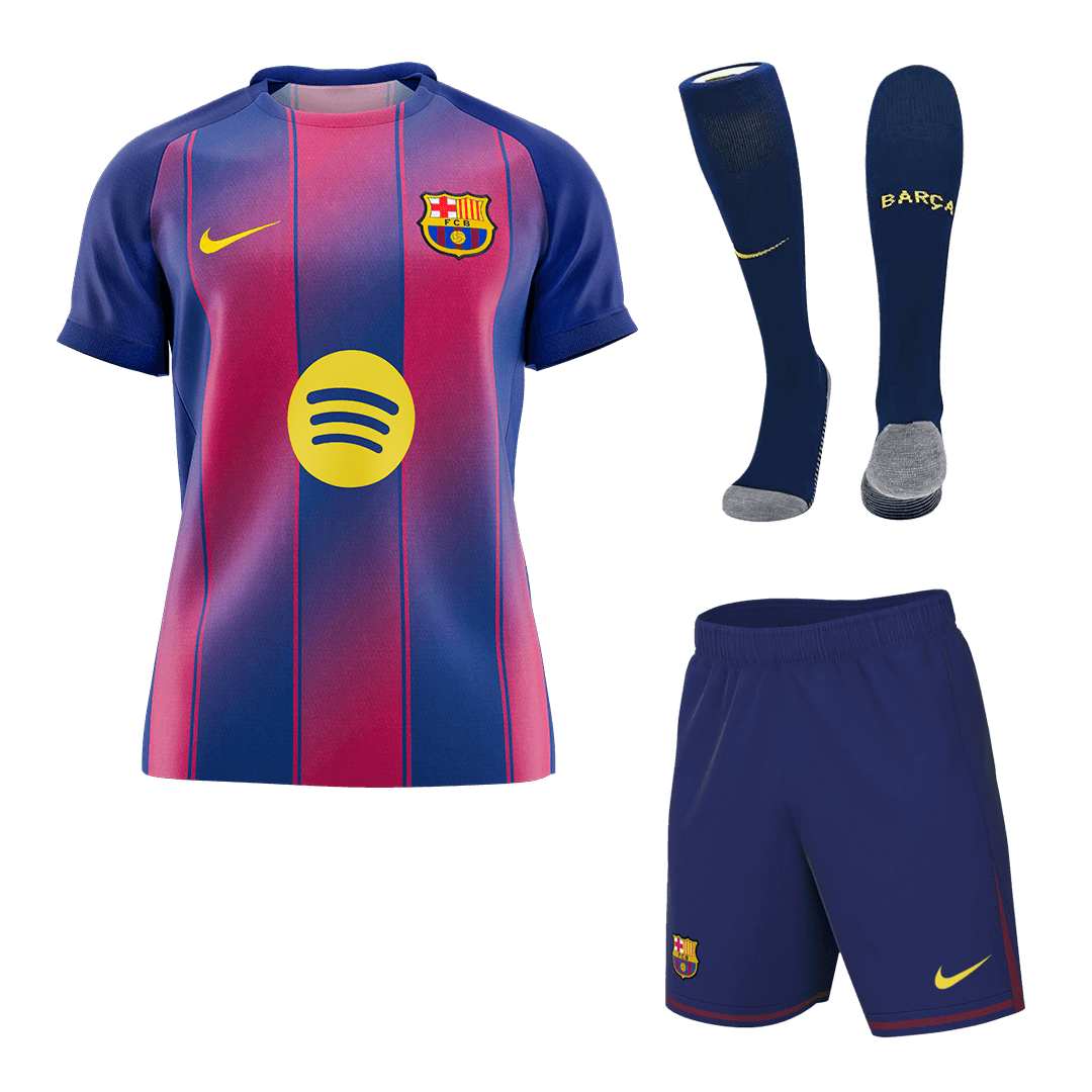 Men Barcelone Domicile Maillot Kit 2025/26 Rouge&Bleu - Super