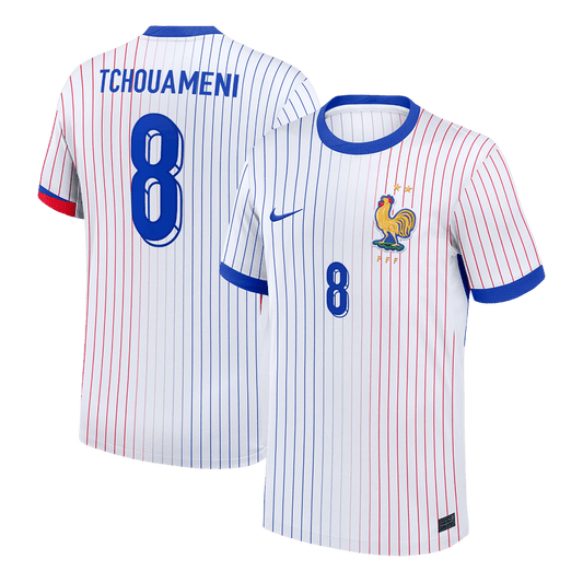 TCHOUAMENI #8 France Extérieur Maillot 2024 Blanc