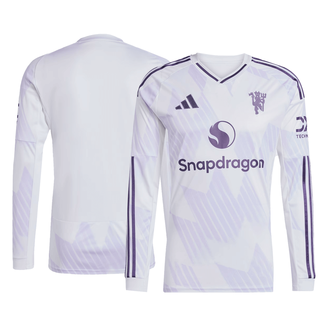 Manchester United Extérieur Maillot Manches Longues 2025/26 Blanc
