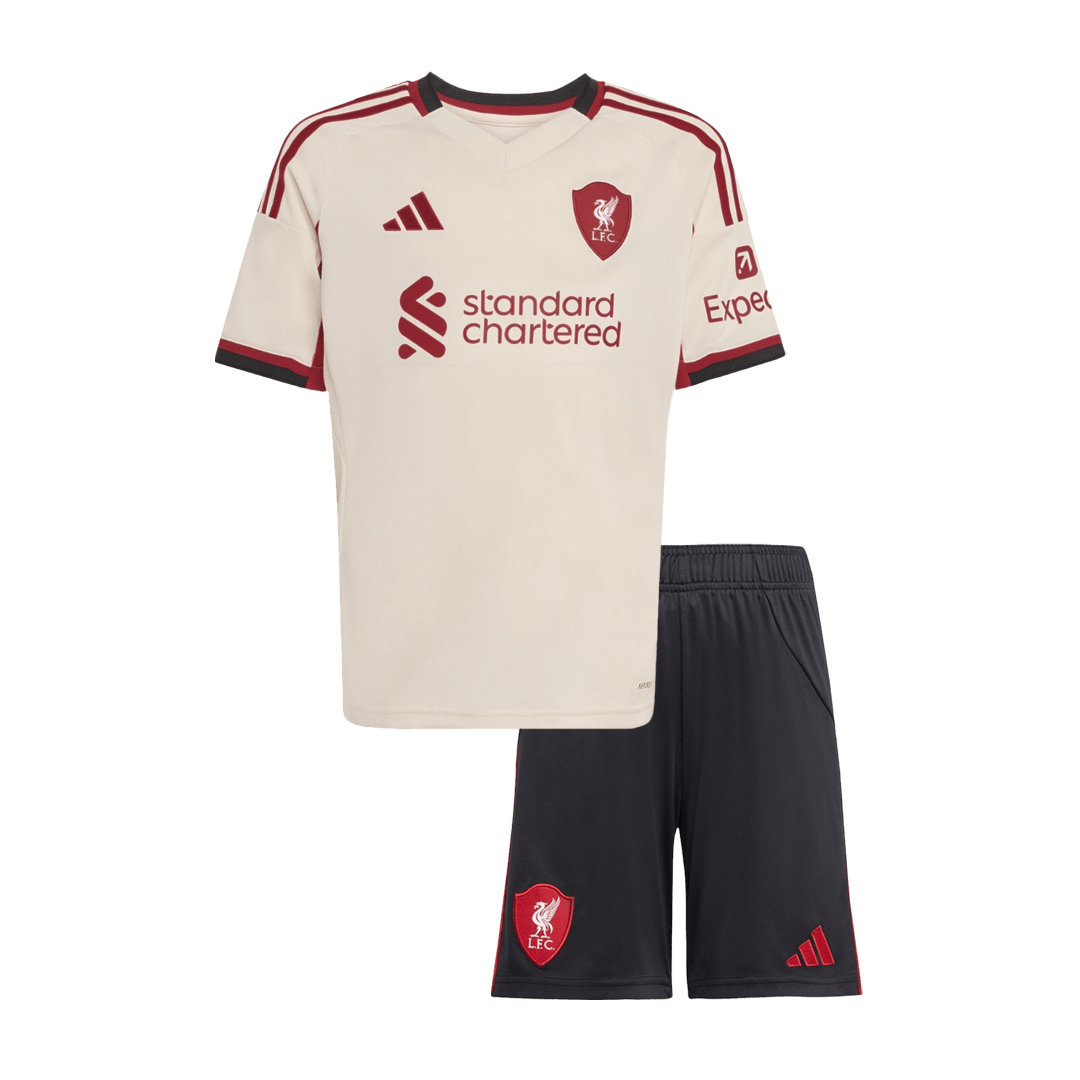 Liverpool Extérieur Maillot Kit 2025/26 Enfant Blanc