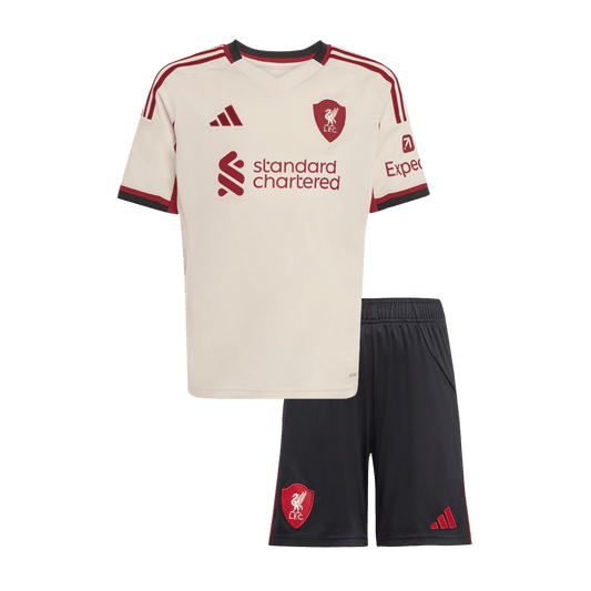 Liverpool Extérieur Maillot Kit 2025/26 Enfant Blanc