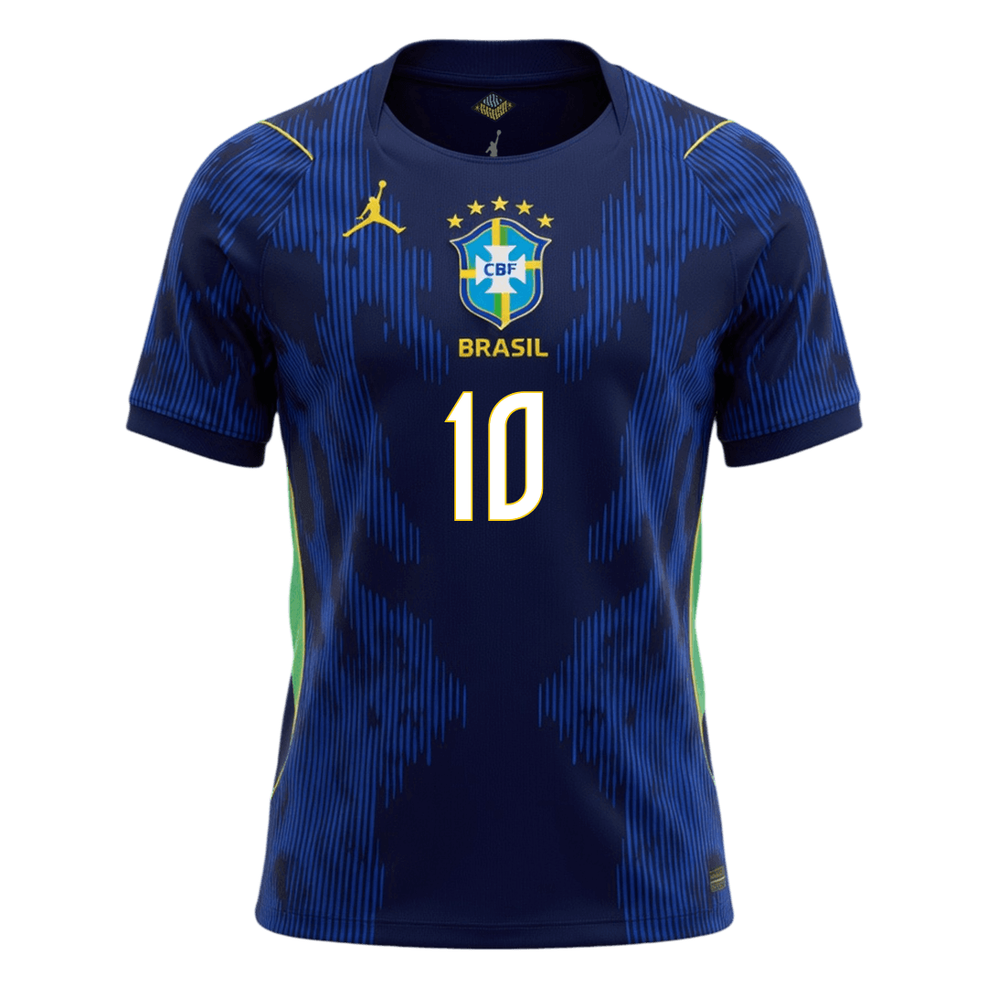 NEYMAR JR. #10 Brésil Extérieur Maillot 2026 Bleu marine