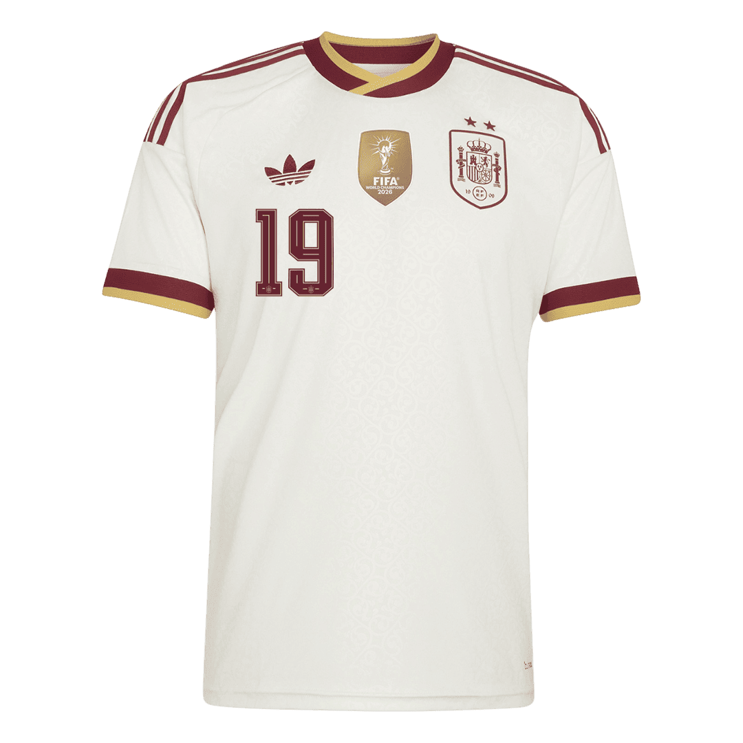 LAMINE YAMAL #19 Espagne Extérieur Maillot 2026 Blanc
