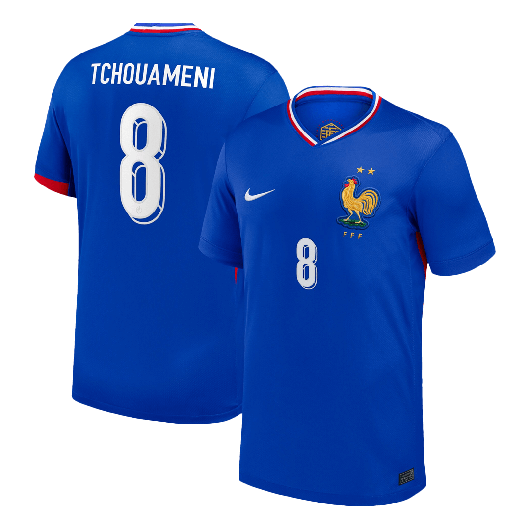 TCHOUAMENI #8 France Domicile Maillot 2024 Bleu