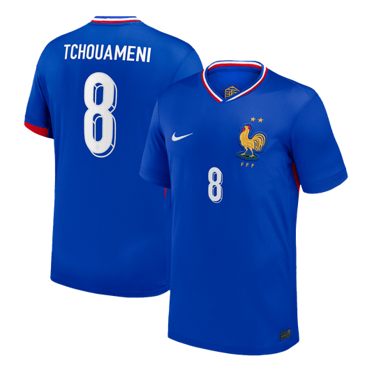 TCHOUAMENI #8 France Domicile Maillot 2024 Bleu